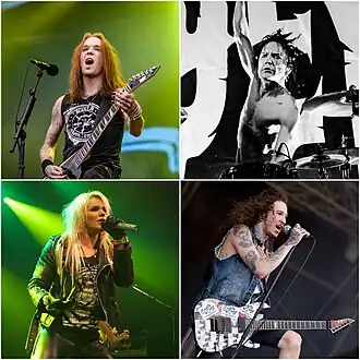 По часовой стрелке сверху слева: Алекси Лайхо, Юсси 69, Сэми Эльбанна и Олли Херман