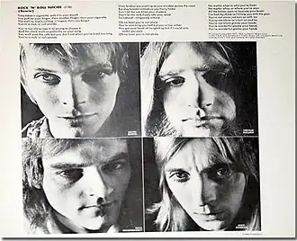 Сверху: Дэвид Боуи, Тревор БолдерСнизу: Мик Вудмэнси, Мик Ронсон