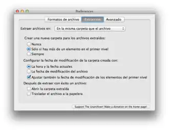 Скриншот программы The Unarchiver
