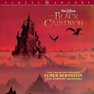 Обложка альбома Элмер Бернстайн «The Black Cauldron Original SoundtrackTHE BLACK CAULDRON Original Soundtrack  (неопр.). Дата обращения: 22 апреля 2020. Архивировано 28 октября 2020 года.» ()