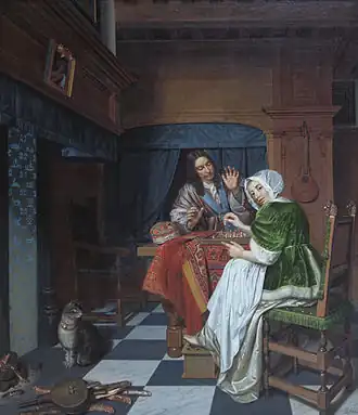 Корнелис де Ман. Шахматисты, около 1670