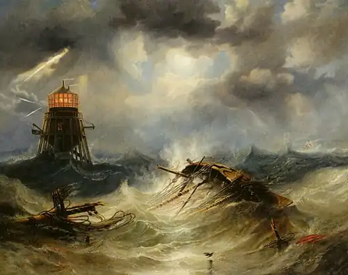 Джон Кармайкл«Маяк Ирвин. Ужасная буря», 1851 Частное собрание