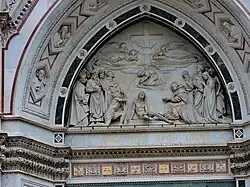 Триумф креста. 1860. Рельеф люнета фасада базилики Санта-Кроче, Флоренция