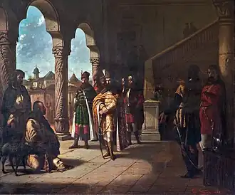 Секеи приносят голову кардинала Андраша Батори Михаю Храброму, худ. Теодор Аман