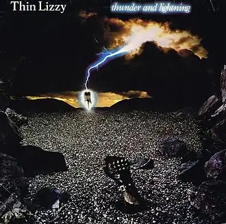 Обложка альбома Thin Lizzy «Thunder and Lightning» (1983)