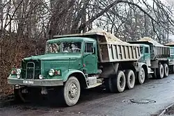 Самосвалы КрАЗ-256Б в Путбусе (ГДР), 1990