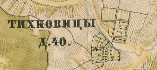 План деревни Тихковицы. 1885 год