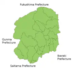 Карта префектуры Тотиги