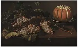 Натюрморт с дыней и виноградом.