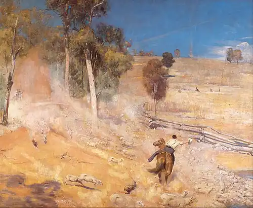 Том Робертс, A break away!, 1891