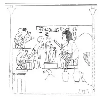 Скульптор Юти заканчивает статую Бакетатон. Из гробницы дворянина Хуйи[англ.]