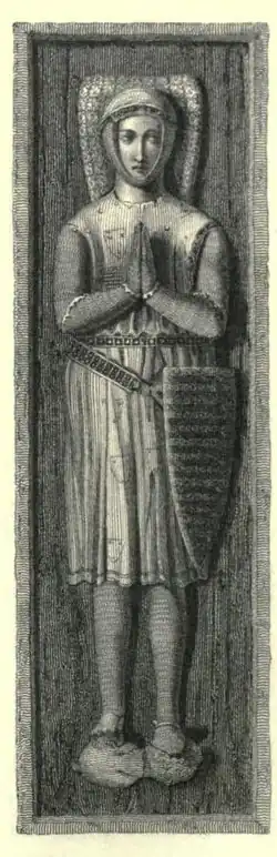 Надгробье Уильяма де Валенса. Иллюстрация из книги Edward Wedlake Brayley. The History and Antiquities of the Abbey Church of St. Peter, Westminster, vol. 2. — 1823.