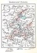 Баронство Фюрстенштайн на топографической карте 1909 года