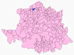 Расположение муниципалитета Торресилья-де-лос-Анхелес на карте провинции