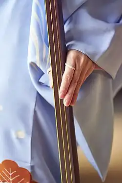 Юбикакэ на указательном и большом пальцах