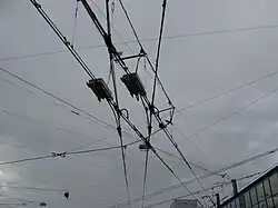 Пересечение оборудованное троллейбусной стрелкой