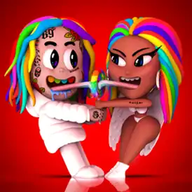 Обложка сингла 6ix9ine и Ники Минаж «Trollz» (2020)