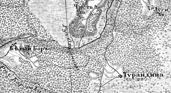 Деревня Турандино на карте 1912 года