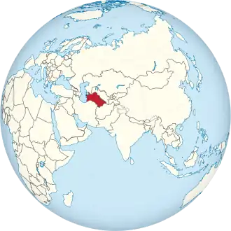 Туркменистан на карте мира