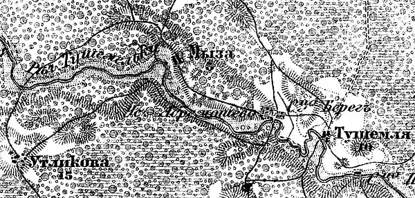 Деревня Утликово на карте 1917 года