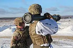 Украинские солдаты тренируются с M141 в январе 2022 г.