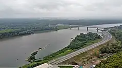 Вид на реку Белую, Набережную улицу и мост