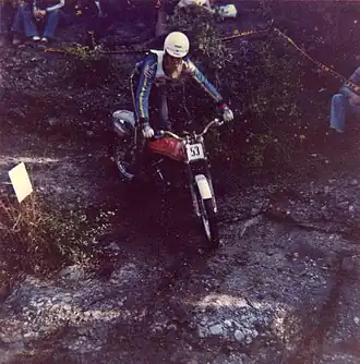 Ульф Карлсон на пятом этапе Чемпионата мира 1979 года в Каталонии на своём Montesa Cota 348