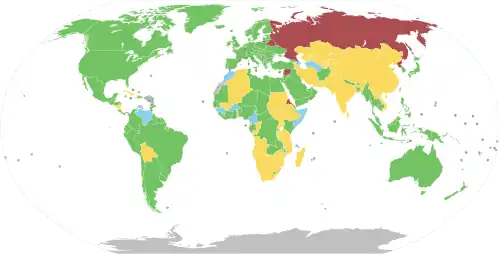 Карта голосования по резолюции: За Против Воздержались Отсутствовали Не участники ООН