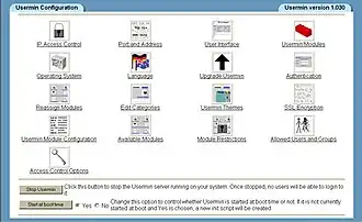 Скриншот программы Usermin