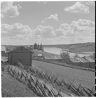 Вид на озеро из деревни Вагвозеро (1943 г.)