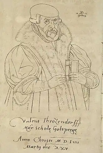 Троцендорф в 1553 г. Гравюра 1825 г. по изображению в ризнице гольдбергской церкви.