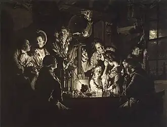 Эксперимент с птицей в воздушном насосе. 1769. По картине Дж. Райта из Дерби