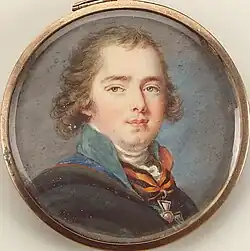 Портрет графа Валериана Александровича Зубова. 1794. Кость, акварель. Государственный Эрмитаж, Санкт-Петербург