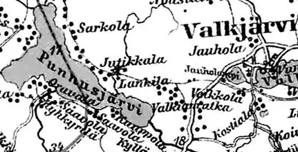 Деревня Валкеаматка на карте 1923 года