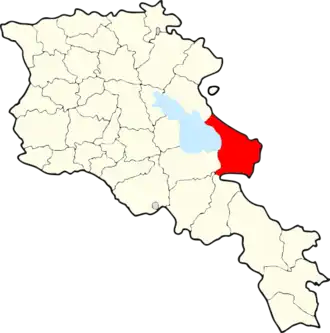 Варденисский район на карте