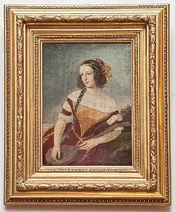 Портрет В. Н. Асенковой в роли Эсмеральды в спектакле «Эсмеральда, или Четыре рода любви» кисти В. И. Гау, 1838 г.