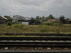 Станция Вертуновская. Вид с перрона на село Сосновка. 2012 год