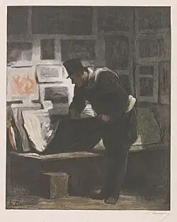 Любитель эстампов. Между 1860 и 1902. Цветная гравюра на дереве