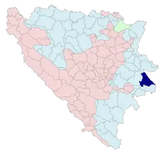 Община Вишеград на карте