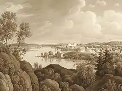 Вид на сельскую местность возле Тавастехуса. 1819. Бумага, кисть, перо, тушь