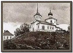 Вид на Владимирскую церковь с юго-запада. С этюда Е.И. Столицы, 1895 г.