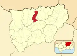 Расположение муниципалитета Вильчес на карте провинции