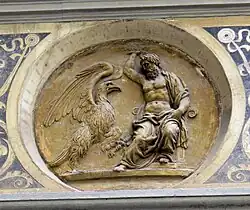 Юпитер и орёл. Терракота. Медальон фриза дворового фасада Виллы Сальвиати, Флоренция