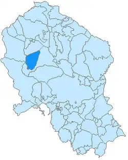 Расположение муниципалитета Вильянуэва-дель-Рей на карте провинции