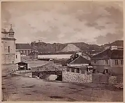 Деревянный Заречный мост. Фото Ю. Чеховича, 1880 год