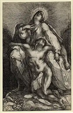 Пьета. Офорт. 1610-е гг. Британский музей, Лондон