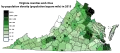 Округа и независимые города Виргинии по плотности населения