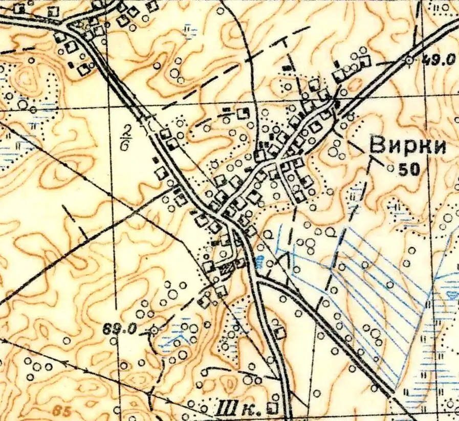 План деревни Вирки. 1939 год