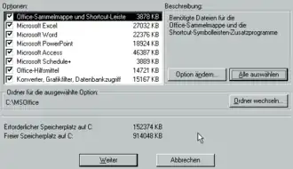 Скриншот программы Microsoft Office 95