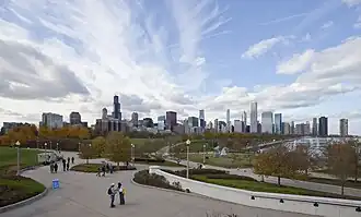 Панорама города Чикаго со стороны Музейного кампуса
